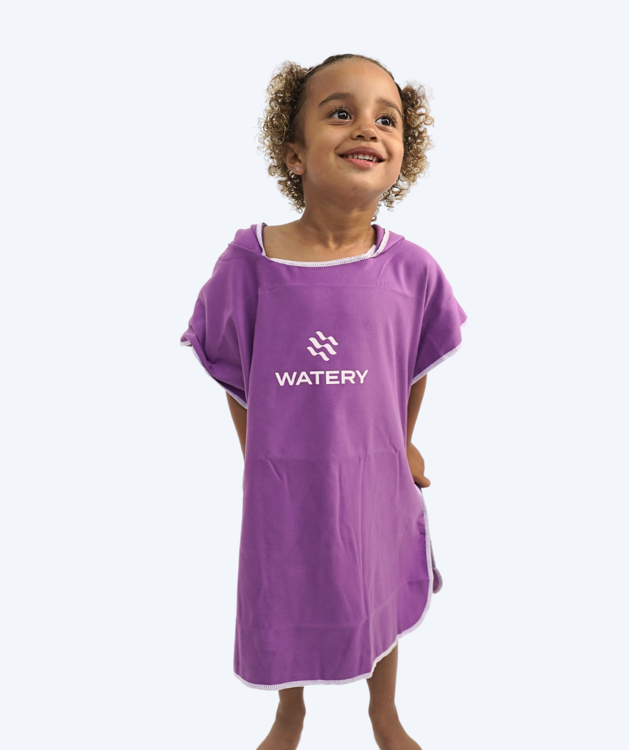 Watery bathing poncho for kids (1-6) - Microfiber - Purple