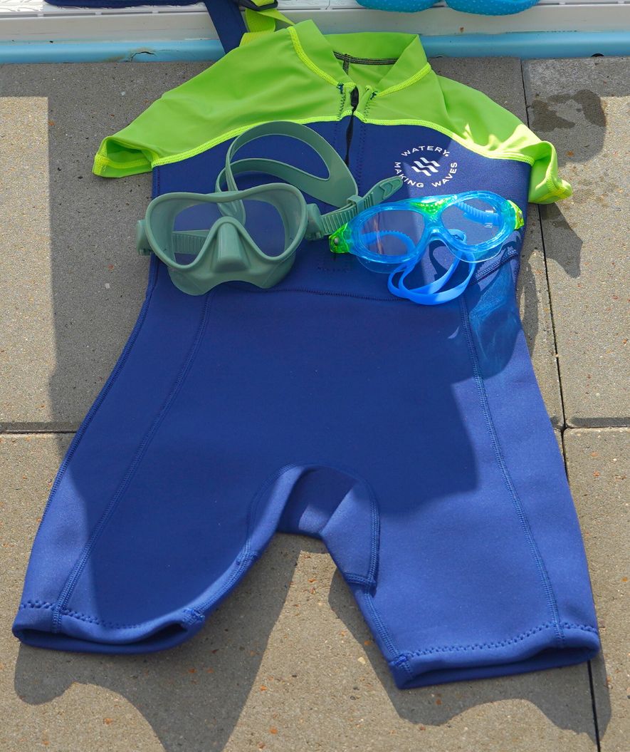 Watery UV wetsuit for kids - Calypso Shorty - Green/light green