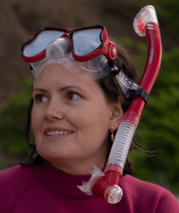 Watery Combo snorkel set for adults - Hudson Semi-Dry - Red