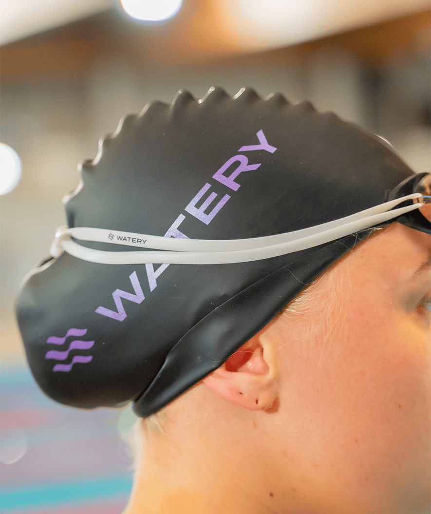 Watery swim cap - Signature Metallic - Black/Purple