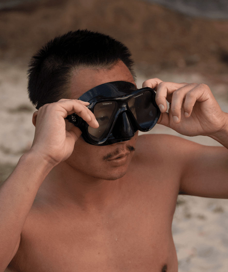 Watery diving mask for adults (from 12 years) - Hudson - Red/black