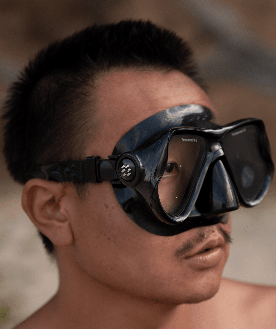 Watery diving mask for adults (from 12 years) - Hudson - Red/black