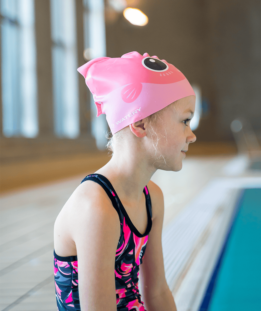 Watery swimming cap for kids - Fishi - Blue Fish