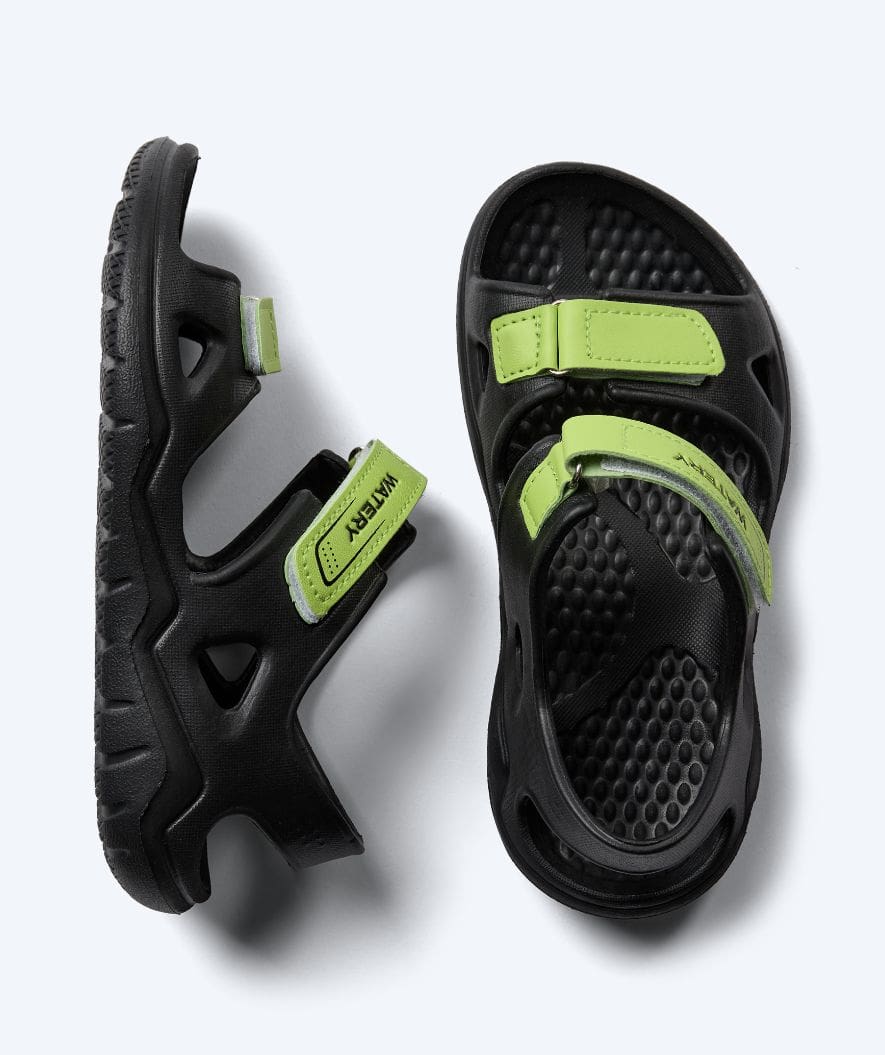 Watery swim sandals for kids - Ozana - Black/green
