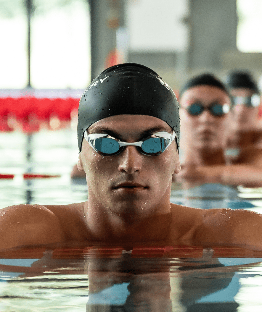 Watery Elite swimming goggles - Poseidon Mirror - White/silver