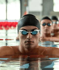 Watery Elite swim goggles - Poseidon Mirror - White/silver