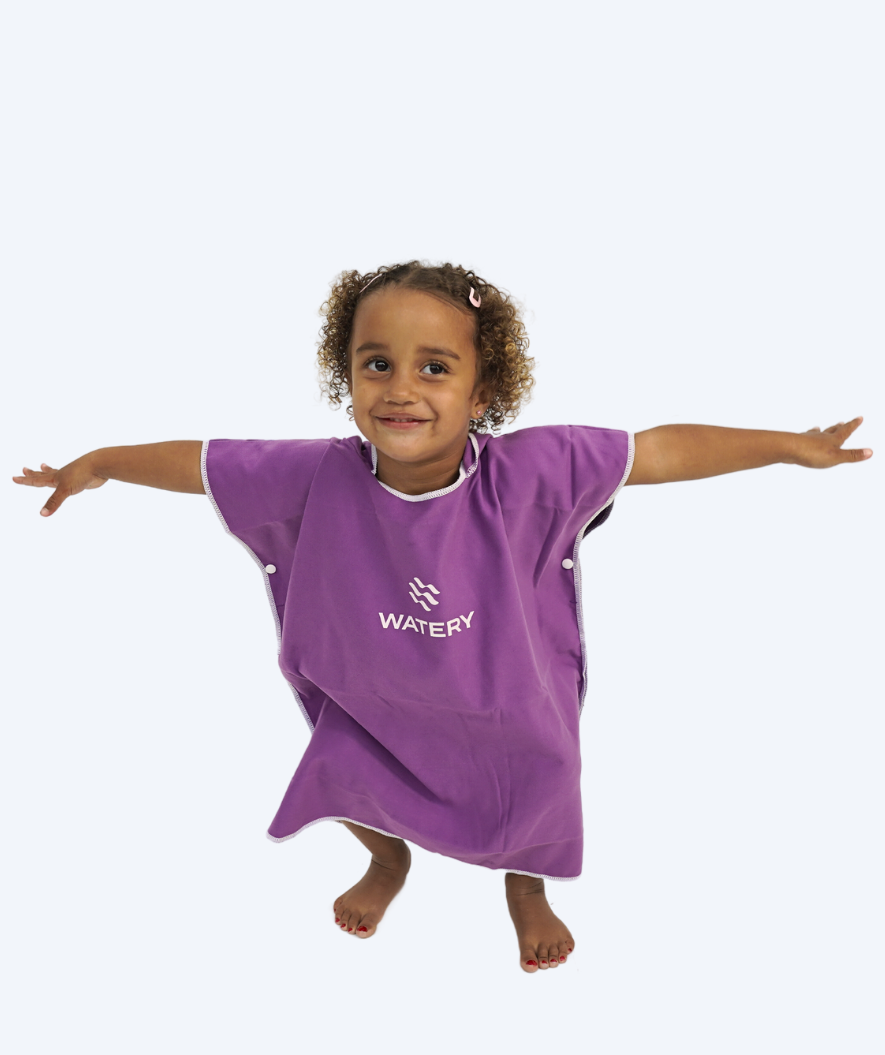 Watery bathing poncho for kids (1-6) - Microfiber - Purple