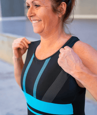 Watery swimsuit for women - Conway - Black/light Blue
