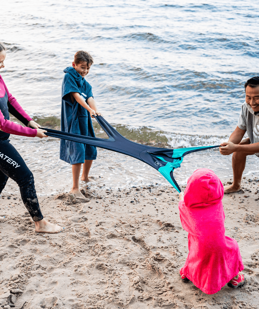 Watery UV wetsuit for kids - Calypso Full-Body - Coral/dark blue