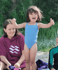 Watery swimsuit for girls - Freestyler Solid - Electric Blue