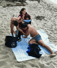 Watery microfiber towel (180 x 200 cm) - Eco Nebraska Family - Sand