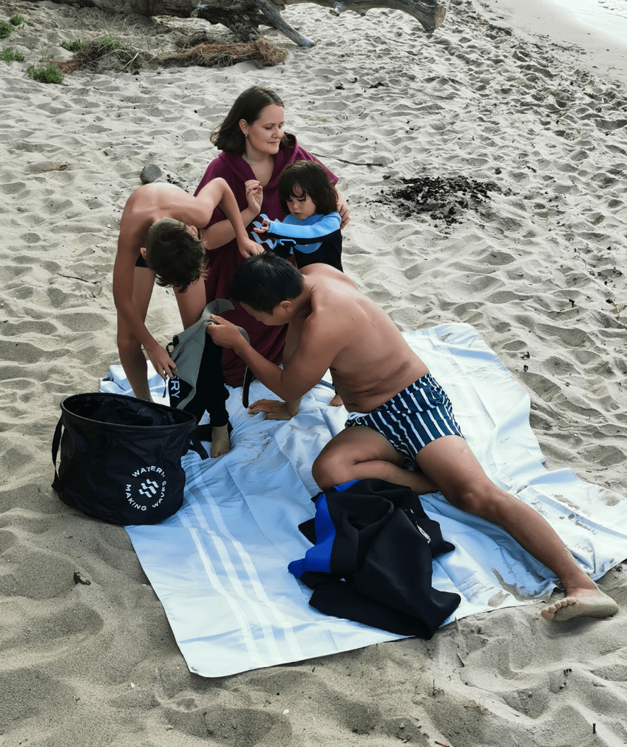 Watery microfiber towel (180 x 200 cm) - Eco Nebraska Family - Sand