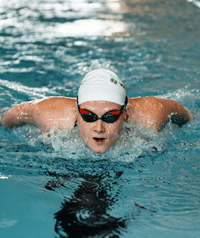 Watery Elite swim goggles - Poseidon Ultra Mirror - Red/silver