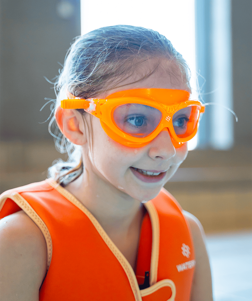 Watery swim goggles for kids - Mantis 2.0 - Orange/clear