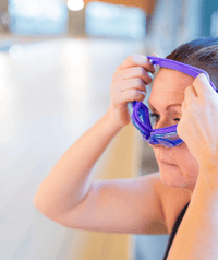 Watery farsighted swimming goggles with prescription for adults - (+2.0) – (+4.5) - Ridley - Purple