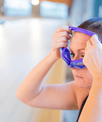 Watery farsighted prescription swim goggles for adults - (+2.0) to (+4.5) - Ridley - Purple