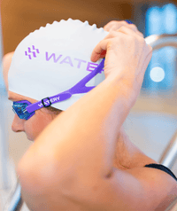 Watery farsighted prescription swim goggles for adults - (+2.0) to (+4.5) - Ridley - Purple