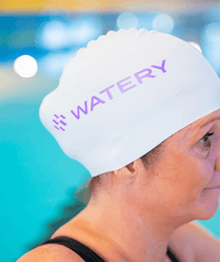 Watery swim cap - Signature Metallic - White/purple