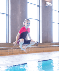 Watery UV wetsuit for kids - Calypso Shorty - Red/pink