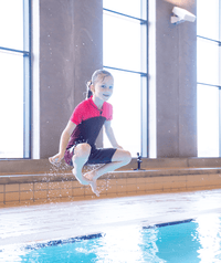 Watery UV wetsuit for kids - Calypso Long Sleeved - Red/pink