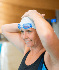 Watery nearsighted prescription swim goggles for adults - (-1.0) to (-8.0) - Clivia - Clear/blue