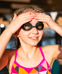 Watery nearsighted swimming goggles with prescription for kids - (-1.0) – (-5.5) - Matira - Black (Smoke lens)