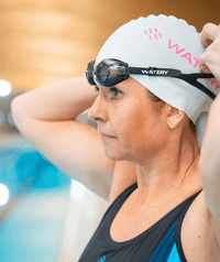 Watery farsighted prescription swim goggles for adults - (+2.0) to (+4.5) - Ridley - Black