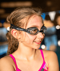 Watery farsighted swimming goggles with prescription for kids - (+2.0) – (+4.0) - Baffin - Black