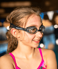 Watery farsighted prescription swim goggles for kids - (+2.0) to (+4.0) - Baffin - Black