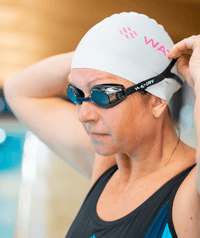 Watery nearsighted prescription swim goggles for adults - (-1.5) to (-7.0) - Ridley - Black (Smoke lens)