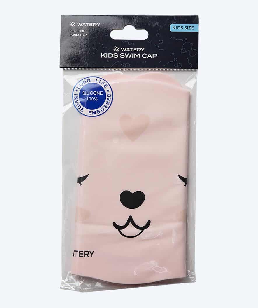 Watery swim cap for kids - Dashers - Teddy (Pink)