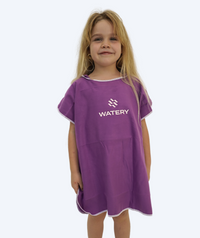 Watery bathing poncho for kids (1-6) - Microfiber - Purple
