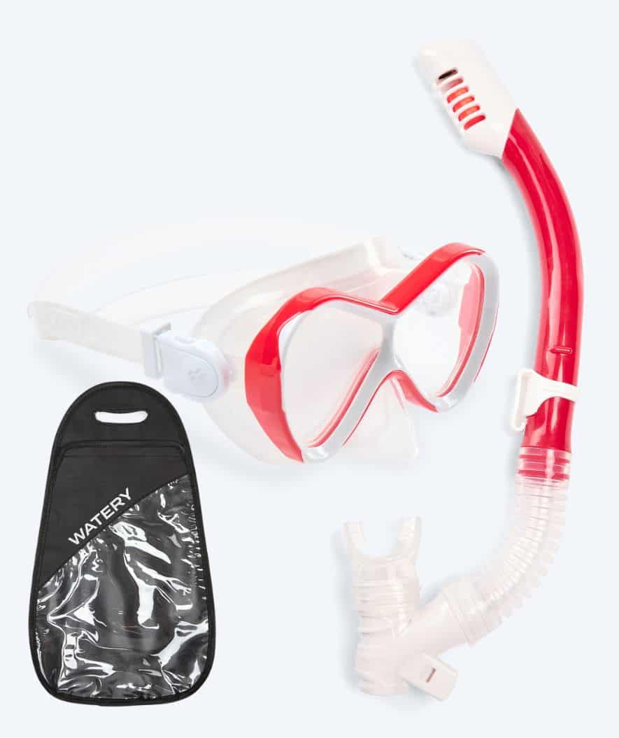 Watery Combo snorkel set for kids - Triton Full-dry - Red