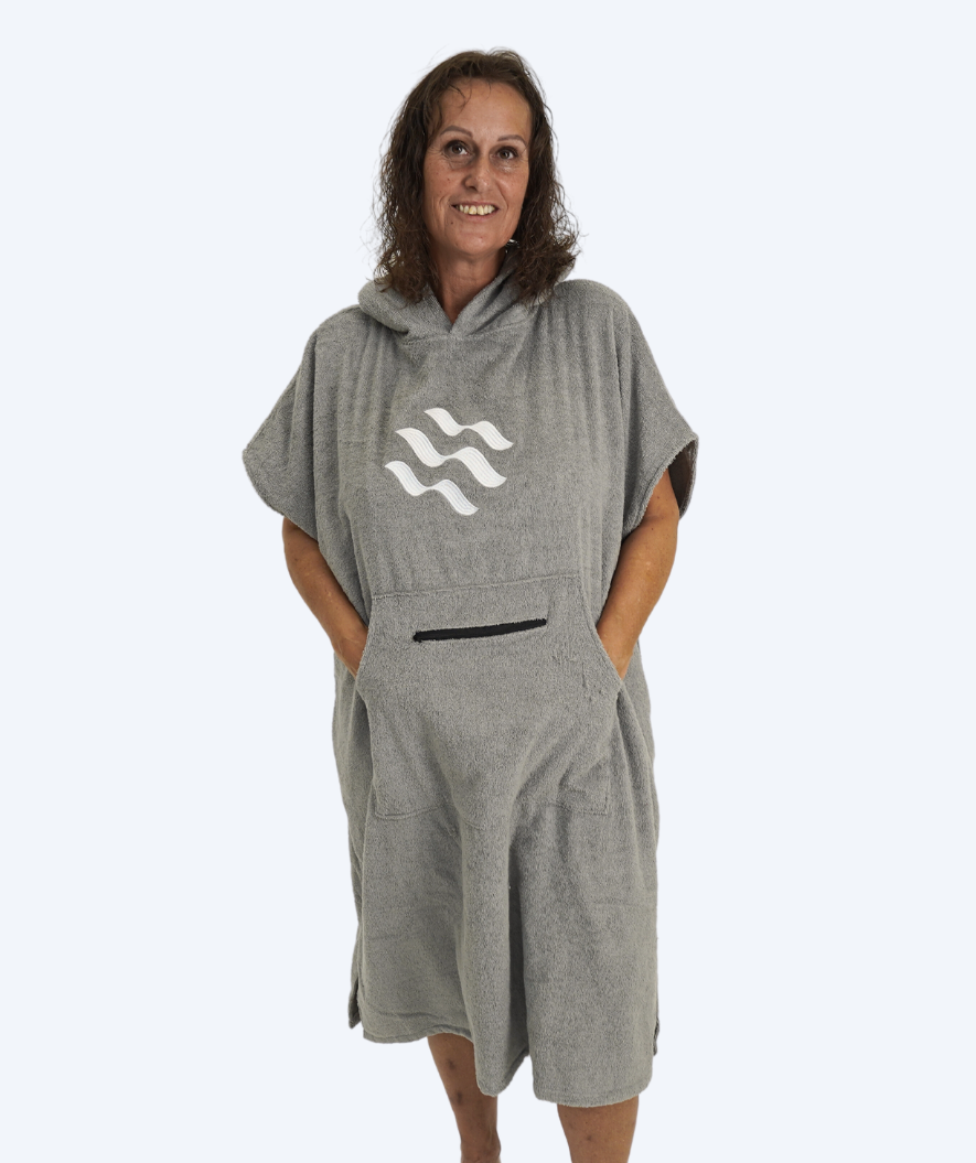 Watery bathing poncho for adults - Cotton - Grey