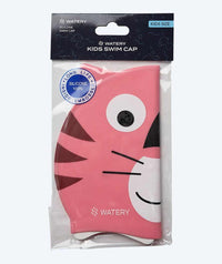 Watery swimming cap for kids - Dashers - Tiger (Light pink)
