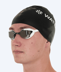 Watery Elite swimming goggles - Poseidon Mirror - White/silver