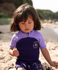 Watery UV wetsuit for kids - Calypso Shorty - Purple