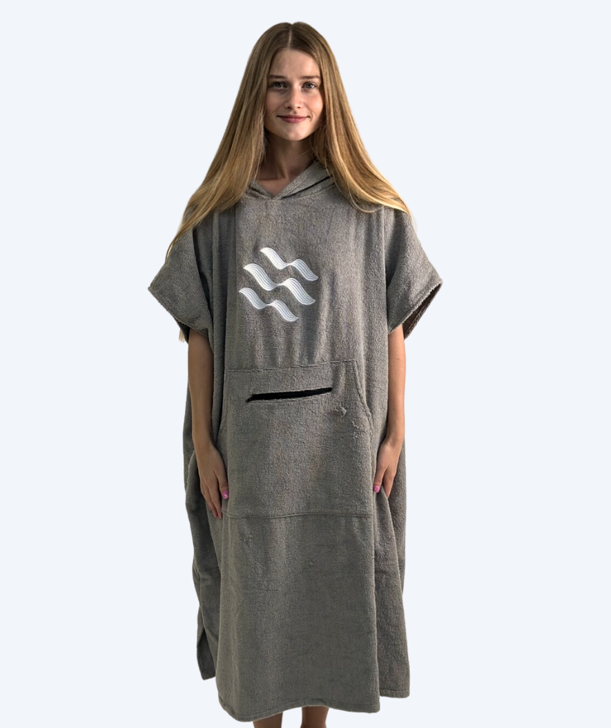 Watery bathing poncho for adults - Cotton - Grey