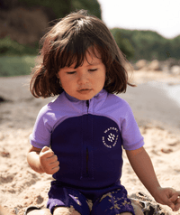 Watery UV wetsuit for kids - Calypso Shorty - Purple