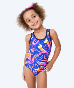 Watery swimsuit for girls - Rodney - Purple/orange