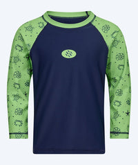 Watery UV shirt for kids - Brandman Long Sleeved Rashguard - Green/blue