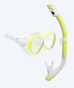 Watery Combo snorkel set for kids - Triton Full-dry - Yellow
