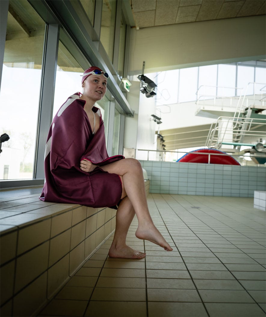 Watery microfiber towel - Eco Nebraska - Dust red