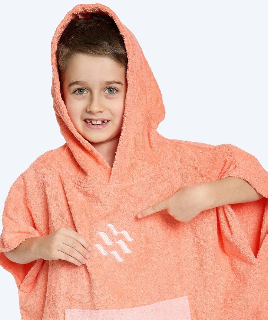 Watery bathing poncho for junior (6-15) - Cotton - Atlantic Pink