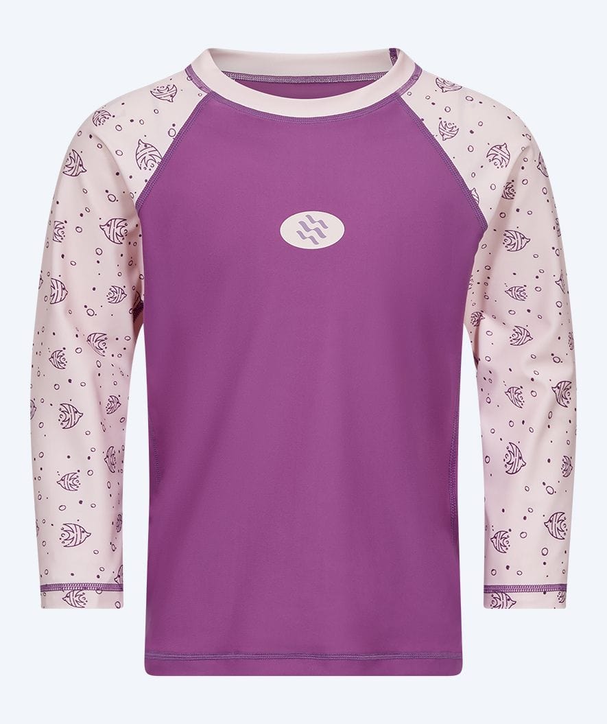 Watery UV-shirt for kids - Brandman Long Sleeve Rashguard - Pink/purple