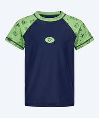 Watery UV-shirt for kids - Brandman Short Sleeve Rashguard - Green/blue