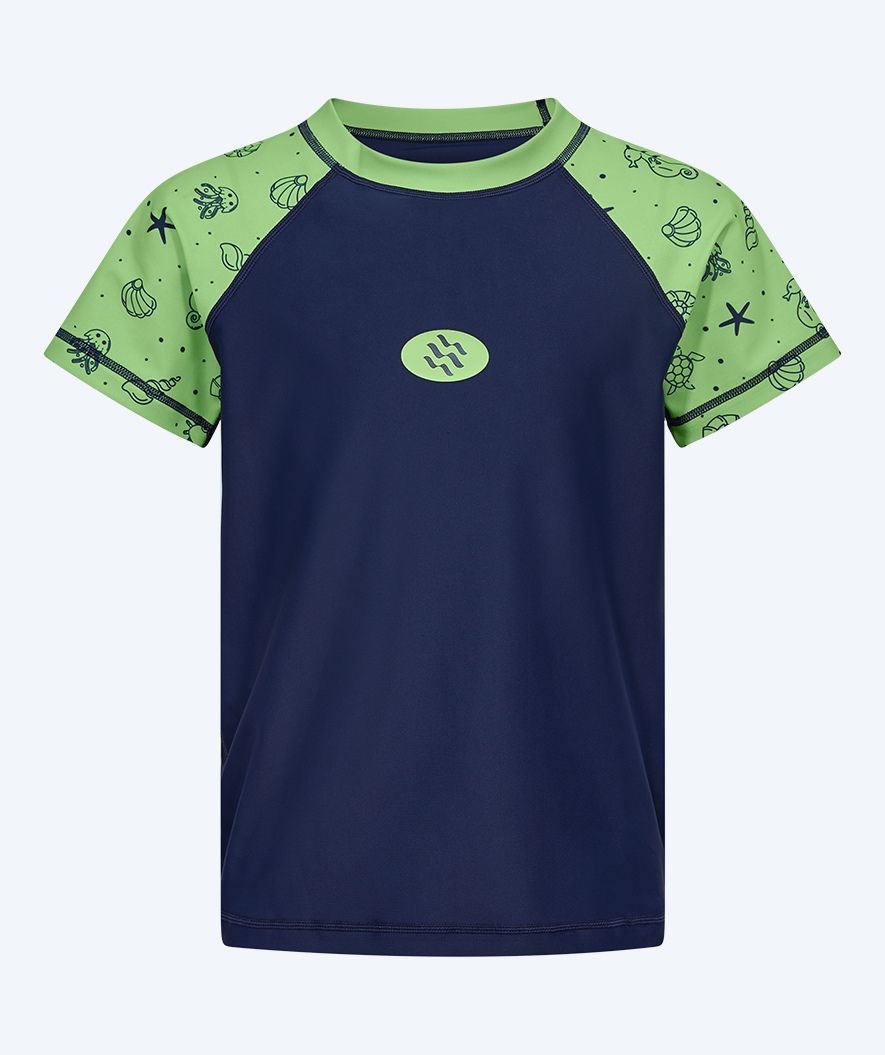 Watery UV-shirt for kids - Brandman Short Sleeve Rashguard - Green/blue