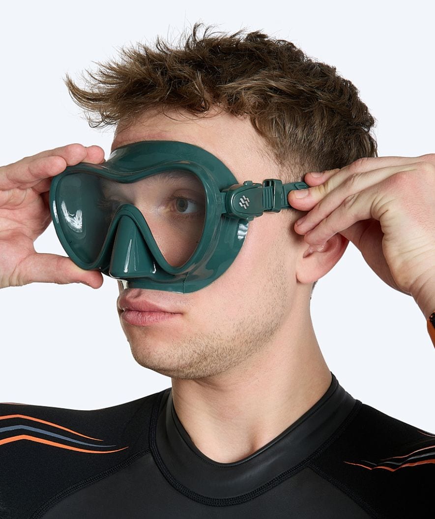 Watery diving mask for adults (from 12 years) - Cliff - Dark green