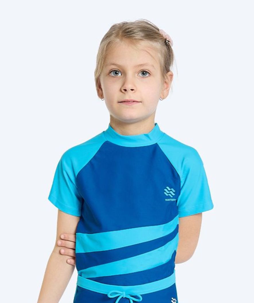 Watery UV-shirt for kids - Manami Short Sleeve Rashguard - Atlantic Blue