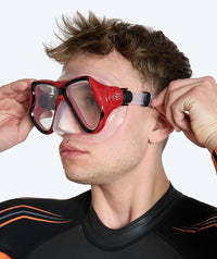 Watery diving mask for adults (from 12 years) - Hudson - Red/black